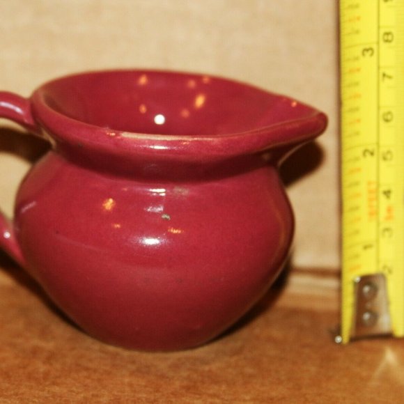 vintage wide mouth pitcher pink / maroon uhl pottery 578? - Picture 5 of 5